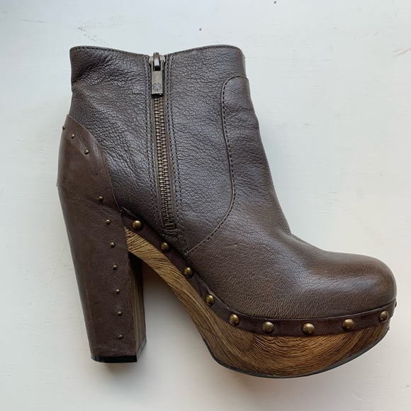 Boho Platform Leather Ankle Boots - Picture 3 of 8